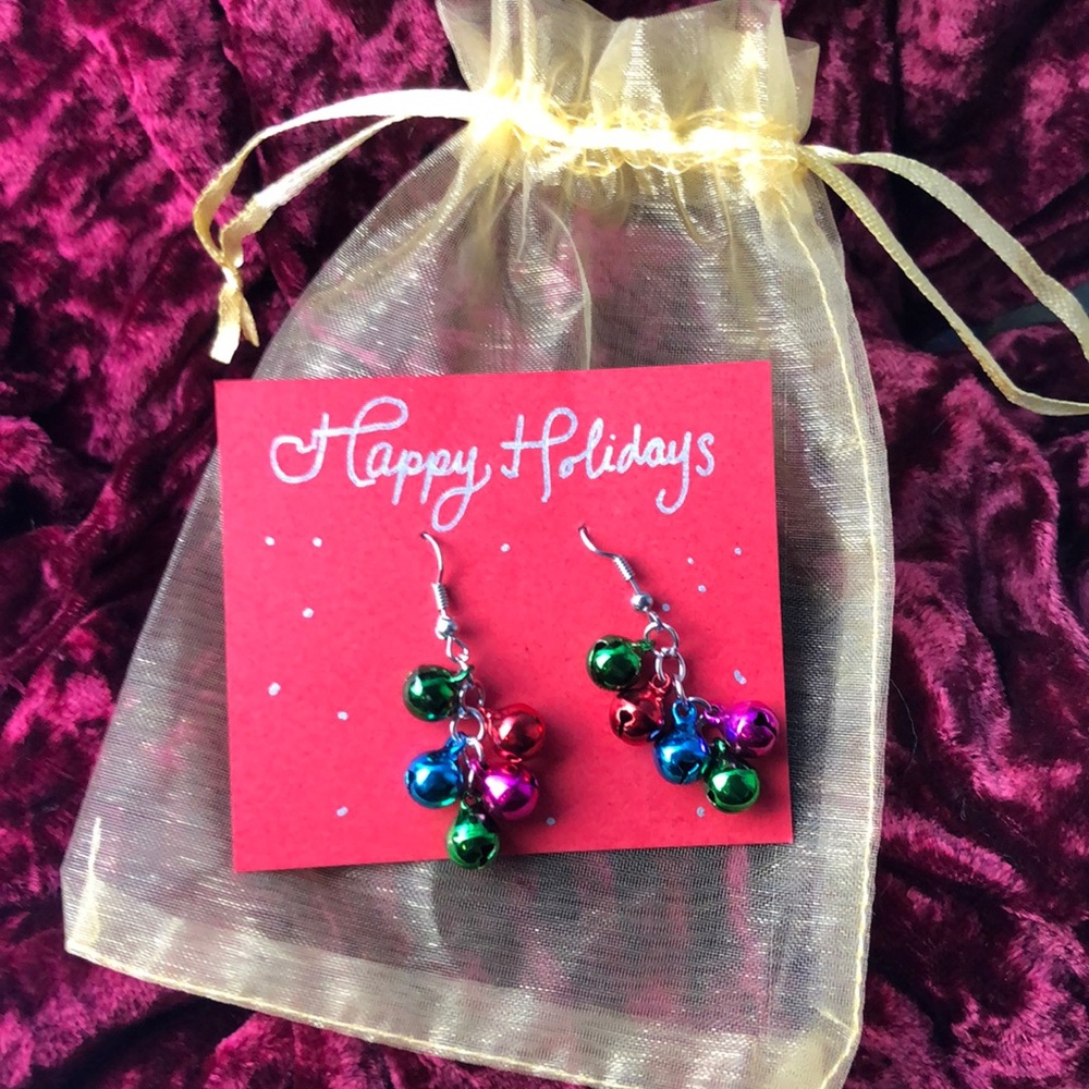 2/$13 Rainbow Shiny Bells Earrings - Picture 6 of 7